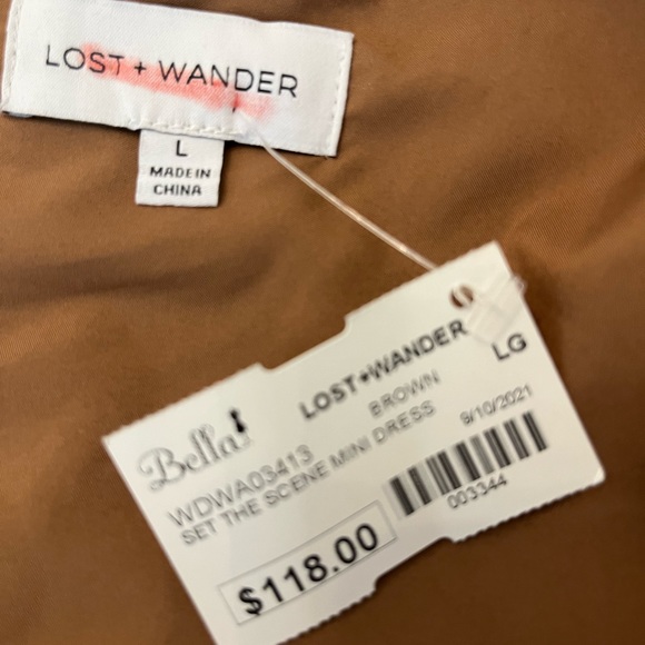 NWT Lost + Wonder Faux Leather Dress with belt.  Size Large - Picture 6 of 9